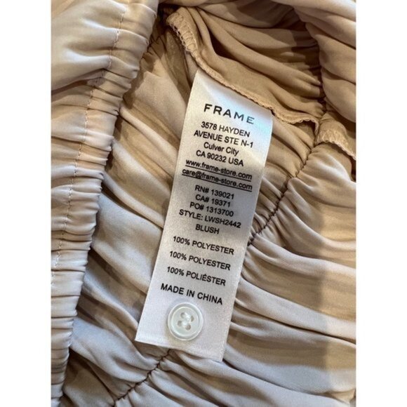 NWOT FRAME Julianne BLUSH Top PUFF SLEEVES BLOUSE SIZE XS - Picture 8 of 9